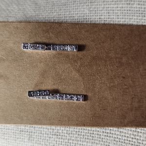 Fashion Rhinestones Silver Colored Hardware Earrings